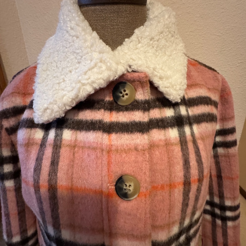 Sundance Burberry Style Pink Plaid Jacket-NWT - Picture 3 of 8
